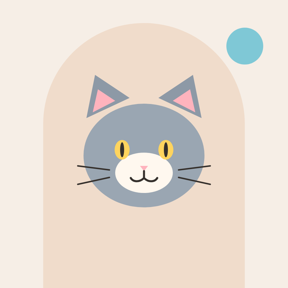 Illustration of a grey cat